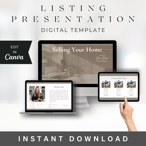 Listing Presentation, Editable Digital Template, Pre Listing Packet, Realtor Marketing, Canva Template, Digital Home Seller Guide, CMA