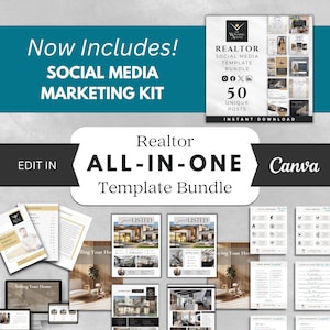 Realtor Template Bundle, Real Estate Editable Forms, Buyer & Seller Guides, Feature Sheets, Social Media Posts, Scripts, Digital Downloads
