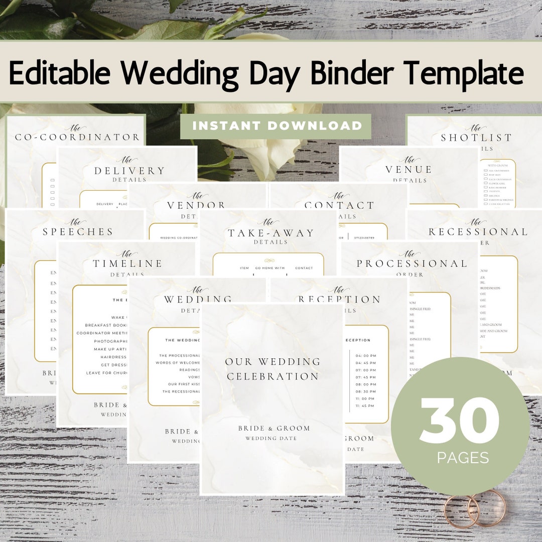 Wedding Day Binder Template, Wedding Day Information, Wedding Wedding Day Binder Template, Wedding Day Information, Wedding