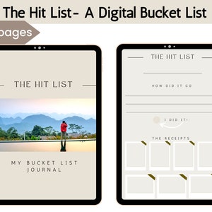 Digital Bucket List | Bucket list | Digital Journal | Goodnotes | Notability |Travel Planner | iPad Planner | Digital Diary |