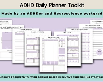 ADHD Daily Planner (made by an ADHDer), To Do List, PRINTABLE Adult ADHD simple planner, organizer