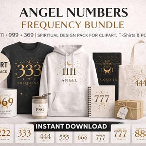 Angel Numbers Frequency Bundle – Spiritual Clipart Designs (Digital Download)