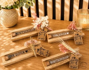 Wish-fulfilling money gift – personalized money gift in wood/glass, gift idea for birthdays, weddings & housewarmings