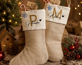 Nikolausstiefel personalisiert mit Namen – Weihnachtsstrumpf zum Befüllen, Nikolaussocke für Kinder & Erwachsene