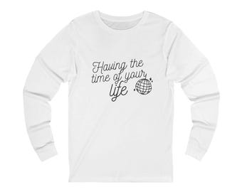 ABBA Dancing Queen Unisex Jersey Long Sleeve Tee, Mamma Mia Band Shirt, Retro Music Apparel, Vintage 70s Tee, Pop Culture Clothing