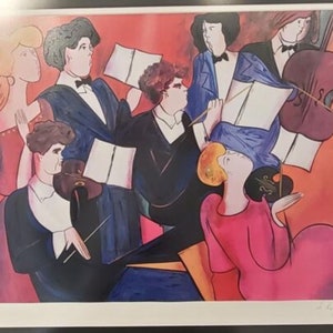 Linda Le Kinff Accords Art Serigraph Artwork SERIO LITHOGRAPH Signed 20.25&quot;x15.7