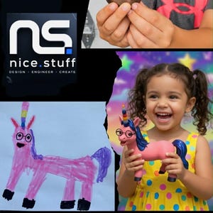 nice.stuff presents: sketch.2.life™ Where imagination meets engineering. Transform your child’s artwork into a custom 3D printed keepsake!