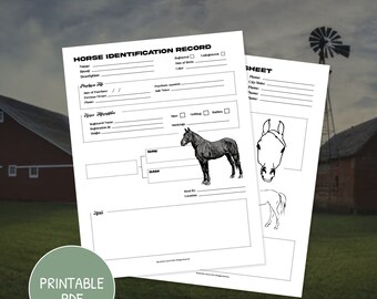 Equine/Horse Keeping Records | Printable Download PDF