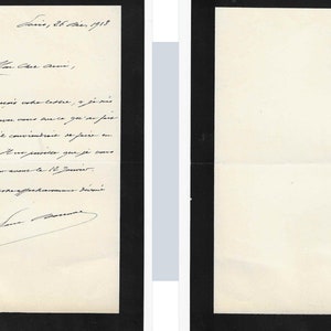 Paul Doumer, presidente de la República Francesa - hermosa carta autografiada firmada de 1918
