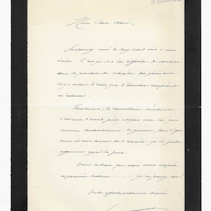 Paul Doumer, Präsident der Französischen Republik - wunderschöner signierter handsignierter Brief aus dem Jahr 1917
