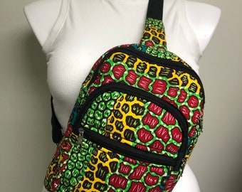 AFRICAN PRINT SLING Bag, Ankara Sling Bag, Ankara Crossbody Bag, Messenger bag, travel Sling Bag