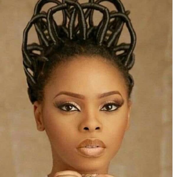 4 PIECES of African Rubber hair Thread, black Anango Yarn
