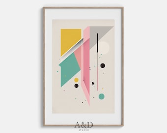 Abstracte geometrische | Kunst aan de muur | Kunstdruk | Digitale kunst | Directe download