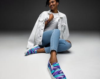 Zapatillas de lona sin cordones para mujer