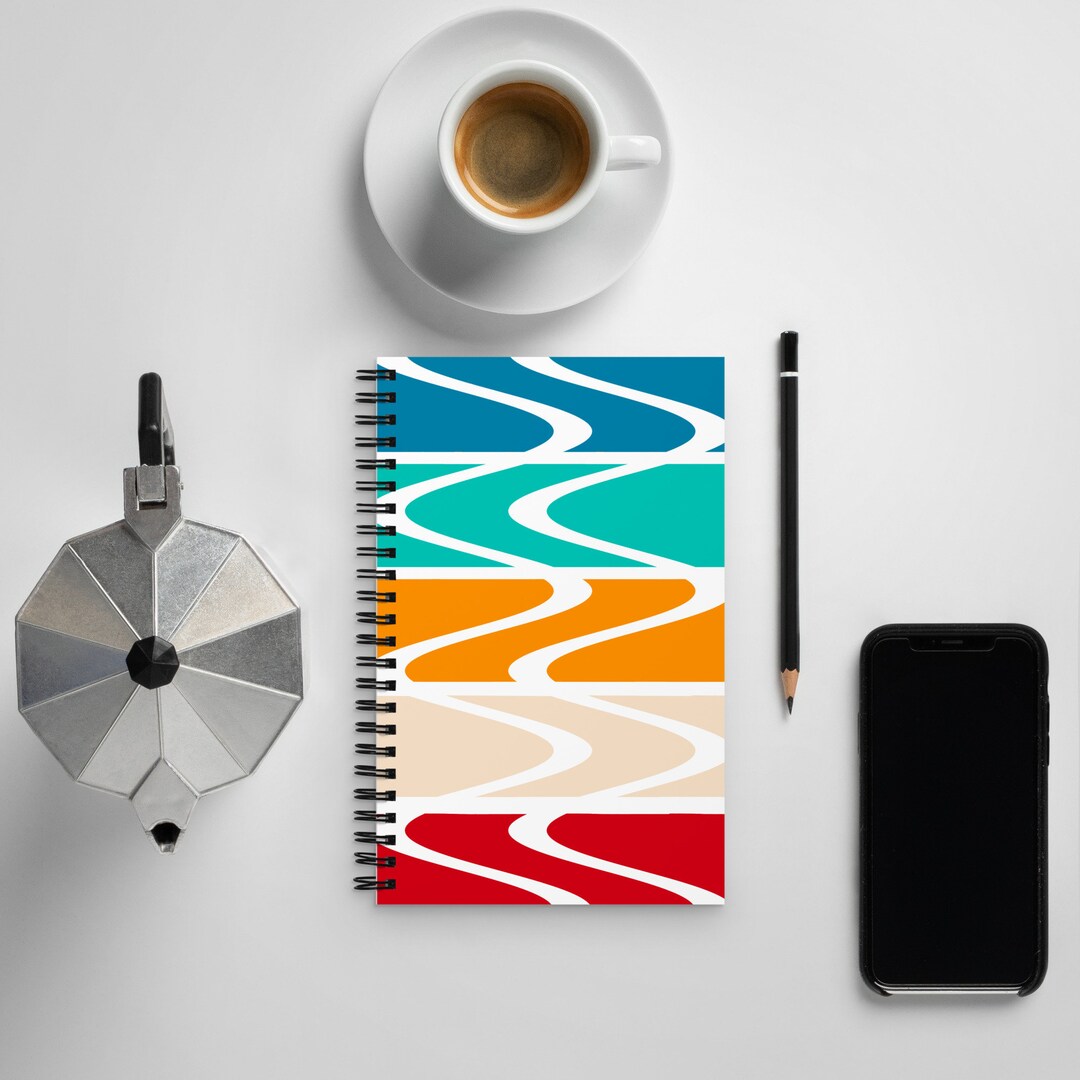 Summer Colorblock Waves Spiral Notebook - Etsy