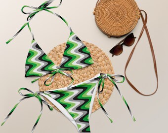 Aromantic Pride Flag All-over print recycled string bikini
