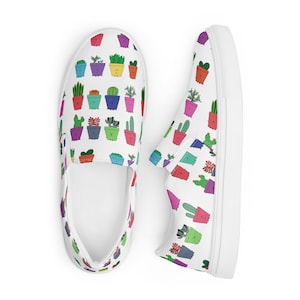 Happy Succulent Pots damskor i canvas med slip-on-mönster