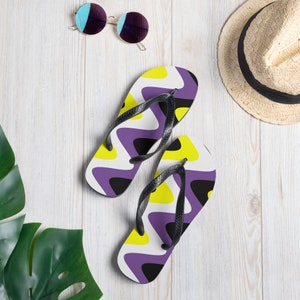 Non-Binary Pride Flag Flip-Flops