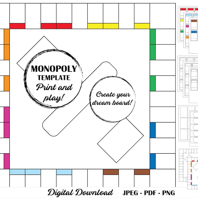 Monopoly Template Etsy UK