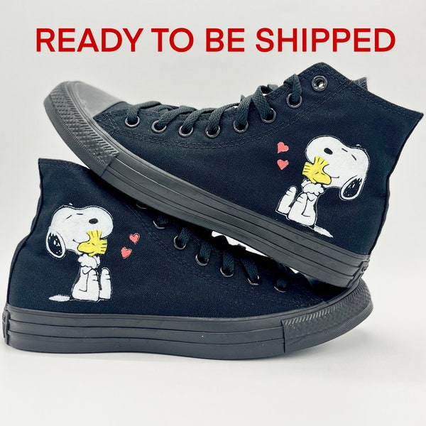 Snoopy custom Converse, High Top Black - EU 41 READY to be shipped