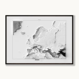Europe - Carte en relief ombré