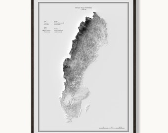 Sweden - Shaded Relief Map