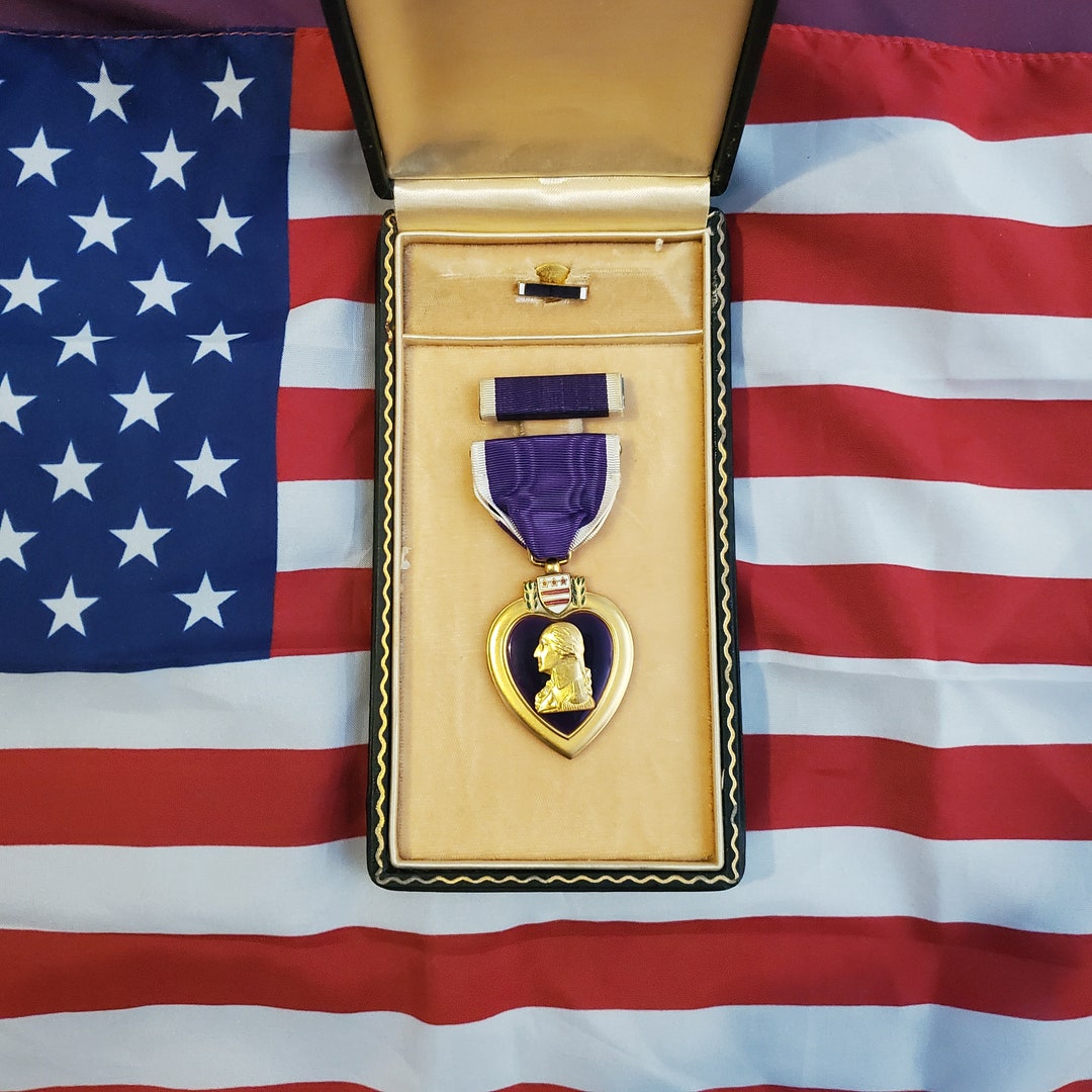 WW2 Cased Slot Brooch Purple Heart Medal With Lapel Pin and Etsy