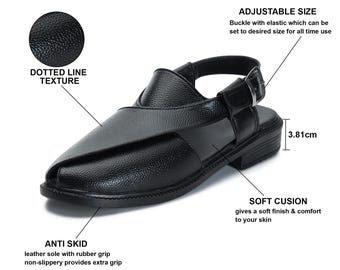 Handmade Leather Peshawari Chappal: Traditional Burgundy Gents Sandals