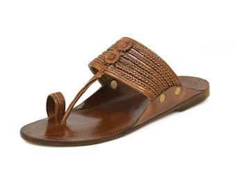 Handmade Leather Kolhapuri Sandals for Men | Ethnic Wedding Slipper