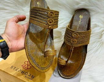 Handmade Leather Kolhapuri Sandals for Men | Ethnic Wedding Chappal