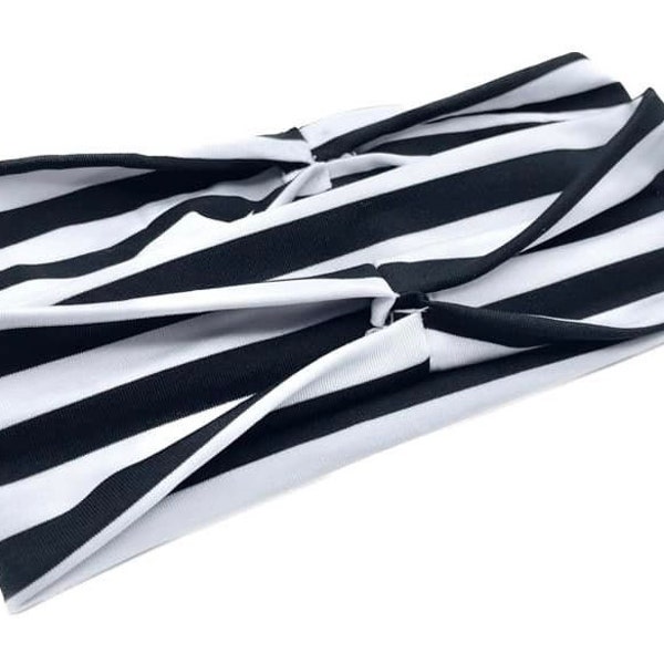 Black and white striped headband, headband supplies, striped headbands, headband, craft supplies, sequin bows, hair bows, cotton headbands