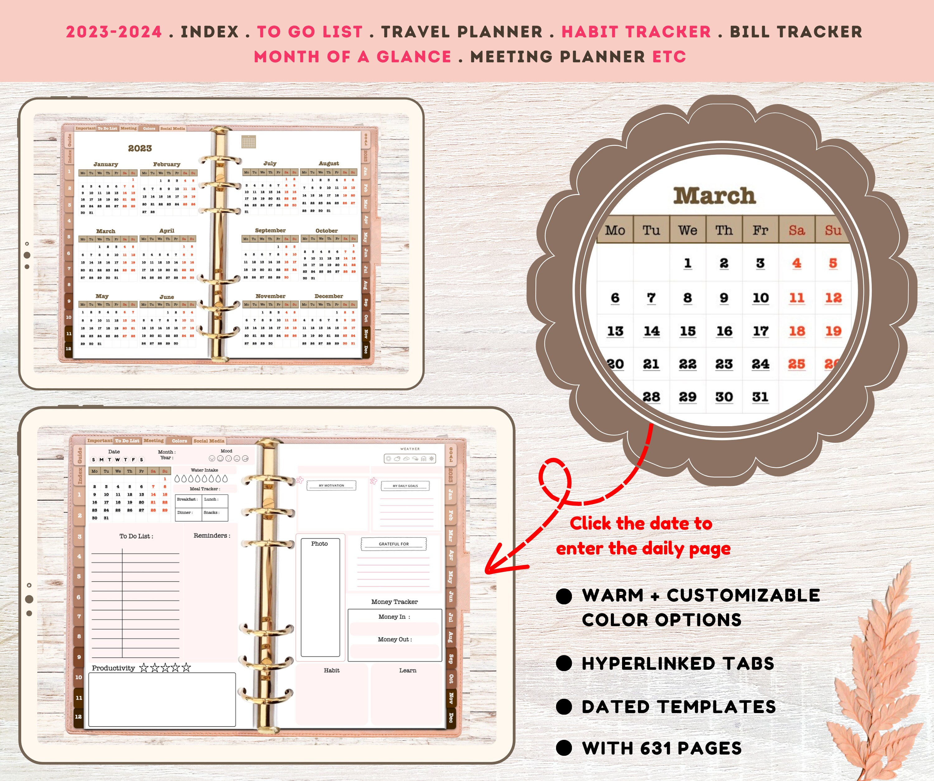 2023 Dated Digital Planner My Best Life Planner Monthly, Weekly and