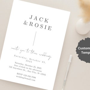 Minimalist Wedding Invitation Template | Template Download | Editable Invitation | Modern Wedding Invite