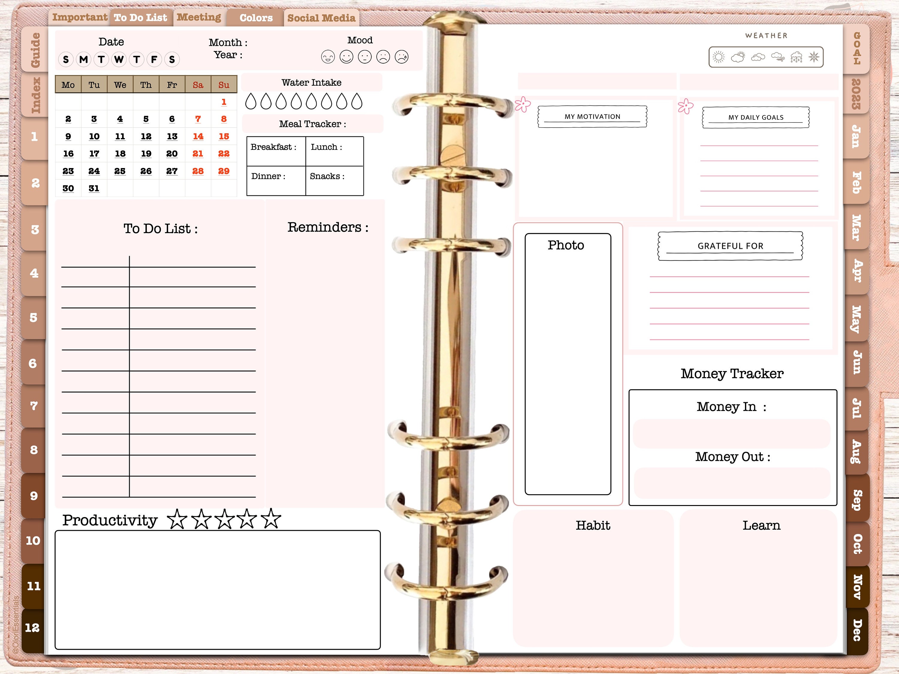 2023 Dated Digital Planner My Best Life Planner Monthly, Weekly and