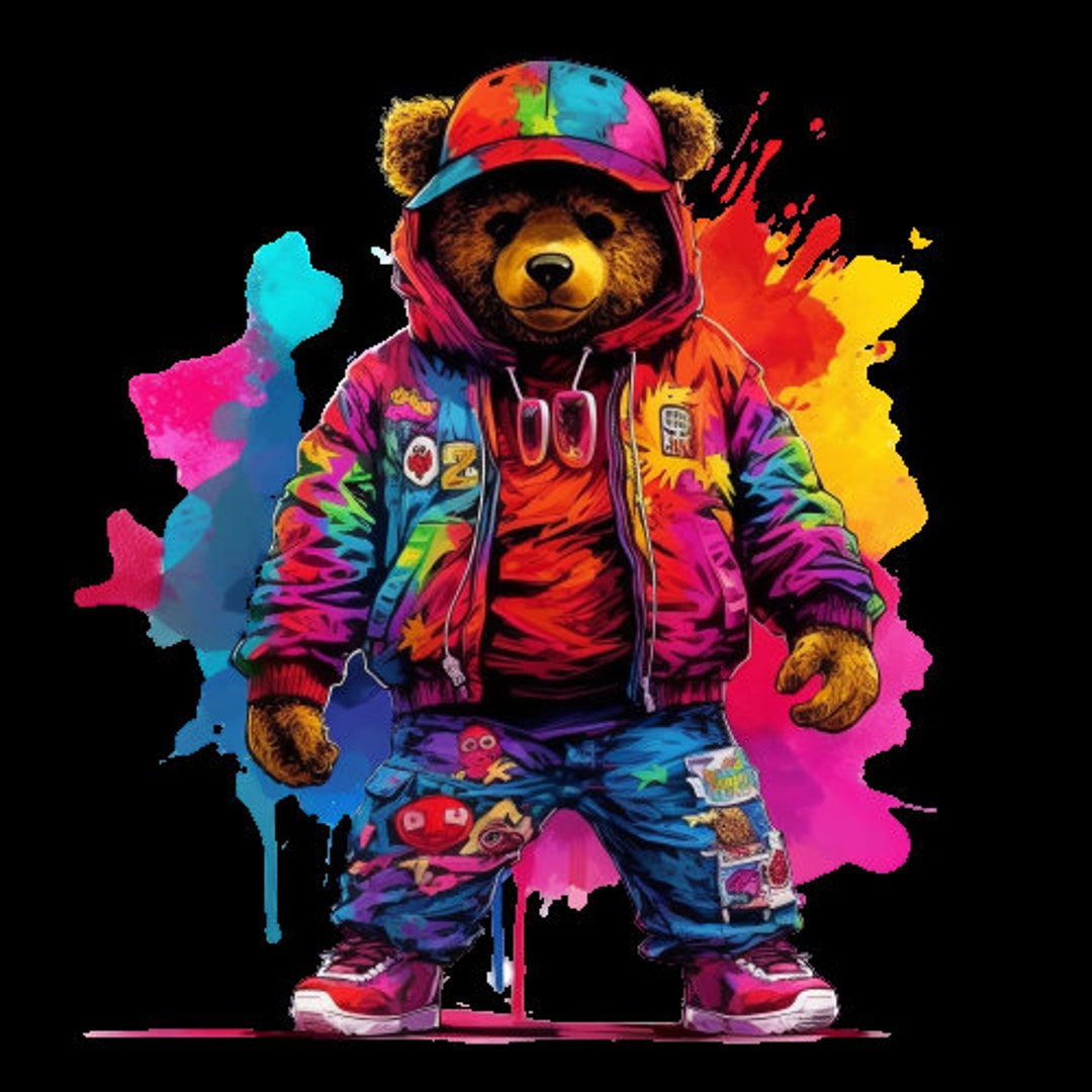 Graffiti Teddy Bear Hip Hop Teddy Bear Gangster Teddy Bear - Etsy