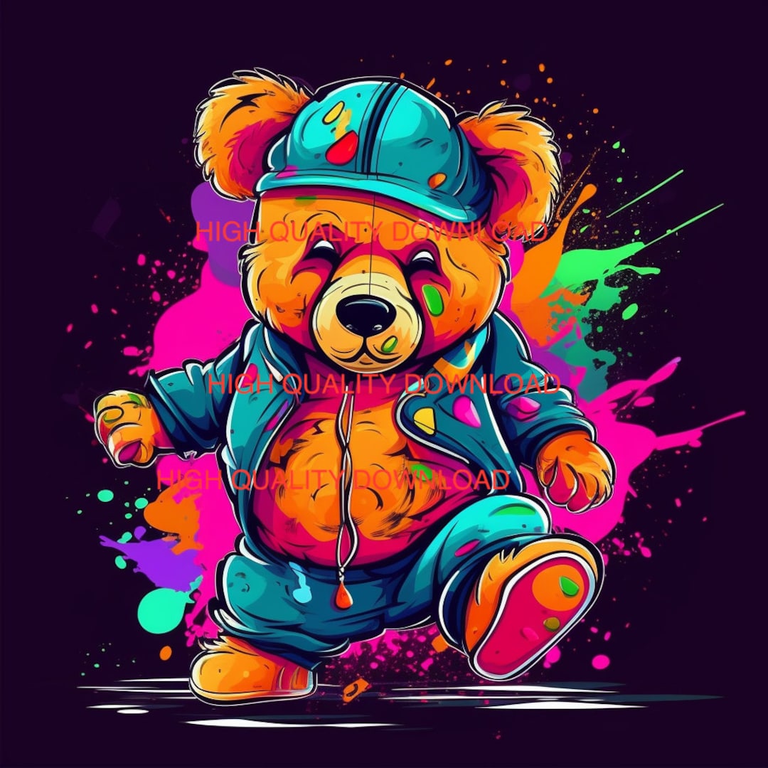 Graffiti Teddy Bear Hip Hop Teddy Bear Gangster Teddy Bear Etsy Il 1080xN.5079664934 60gi