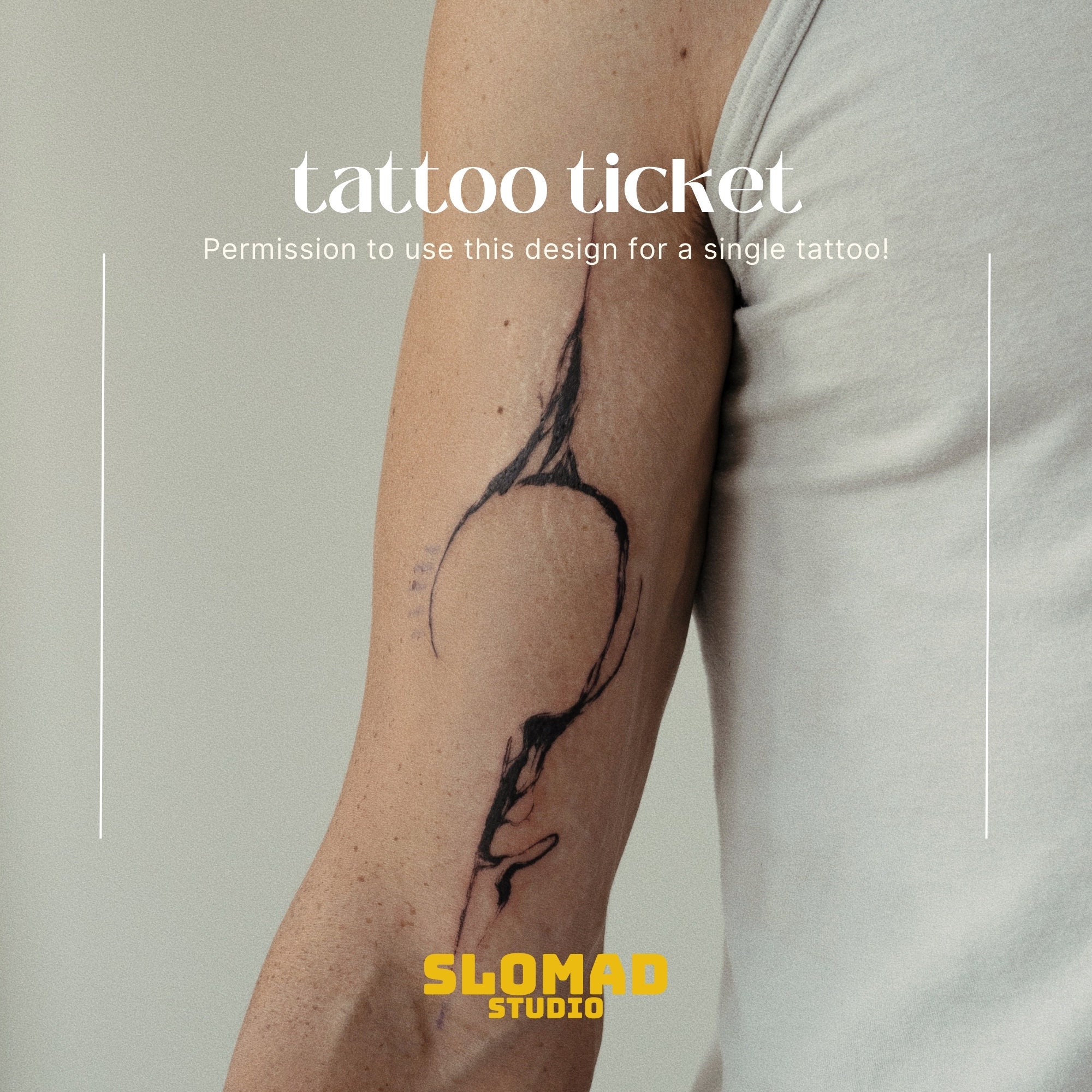 タトゥーチケット: 抽象的なブラシストロークのブラックホール