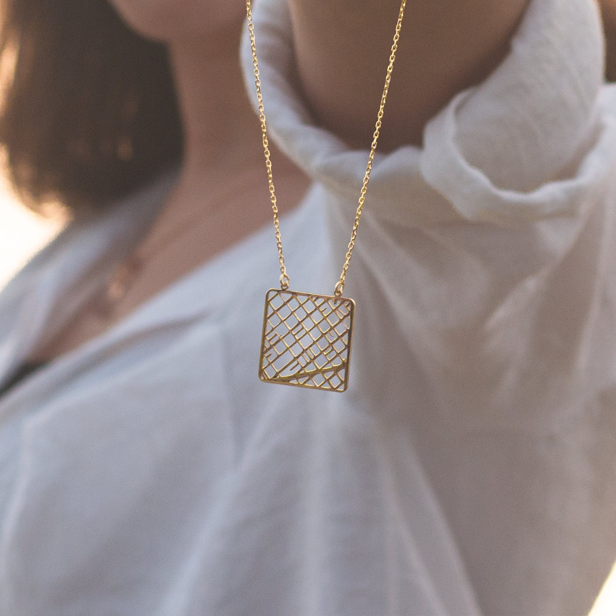 Custom Map Necklace, Coordinate Pendant, Where We Met Map