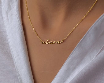 Name Necklace, Silver Name Necklace, Personalized Jewelry, Customized Name Necklace, Silver Pendant, Mothers Day Gift, Best Friend Gift
