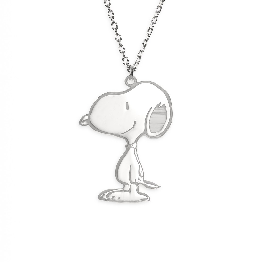 Snoopy Necklace Silver Peanuts Necklace Peanuts Dog Etsy