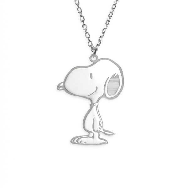 Snoopy Necklace • Silver Beagle Dog Pet Necklace • Cartoon Characters Pendant • Unique Gift