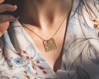 Custom Map Necklace: Engraved GPS Coordinate Sterling Silver Pendant, Valentines Day Gift