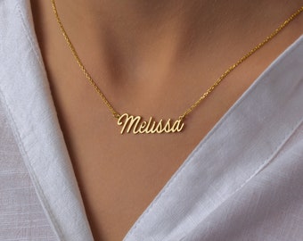 Signature Name Necklace, Silver Name Necklace, Personalized Jewelry, Customized Silver Name Necklace, Mothers Day Gift, Best Friend Gift