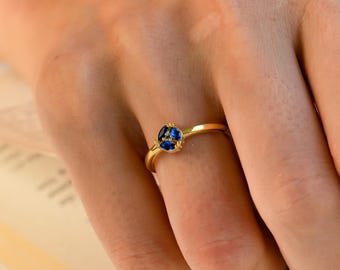 Trio Marquise Birthstone Ring: 925 Sterling Silver, Personalized Gemstone