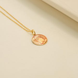 14k Gold gefüllte betende Hände Halskette - religiöser Schmuck