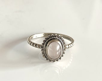 Fantastic Moonstone 925 SILVER RING Filigree Delicate Boho Gemstone Silver Ring Size 60 and 61 Engagement Ring for Women