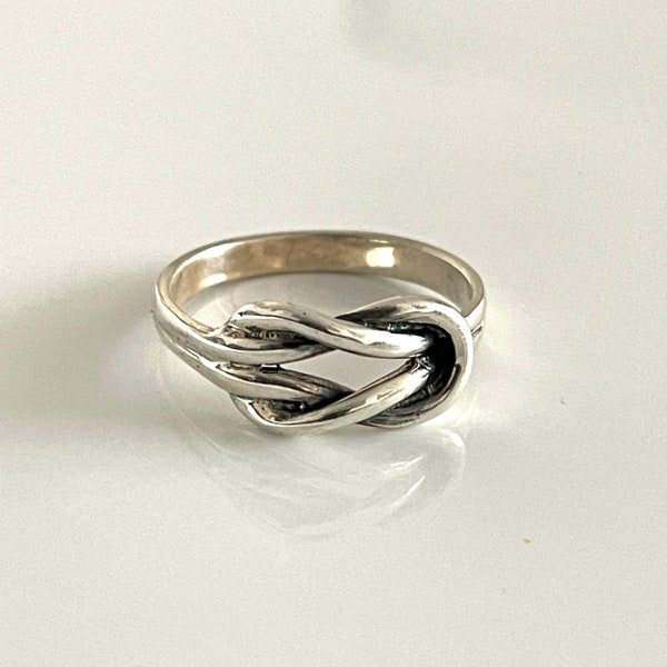 Daumenring Liebe Knoten Ring 925 SILBER RING Keltischer Daumen Silberring Größe 59 Unikat Boho Ring minimalistisch Geschenk für Sie