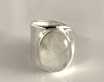 ANILLO ancho de plata 925 de cuarzo rosa, anillo abierto ajustable con piedras preciosas, anillo de piedra Natural sólida, regalos altamente pulidos para mujeres