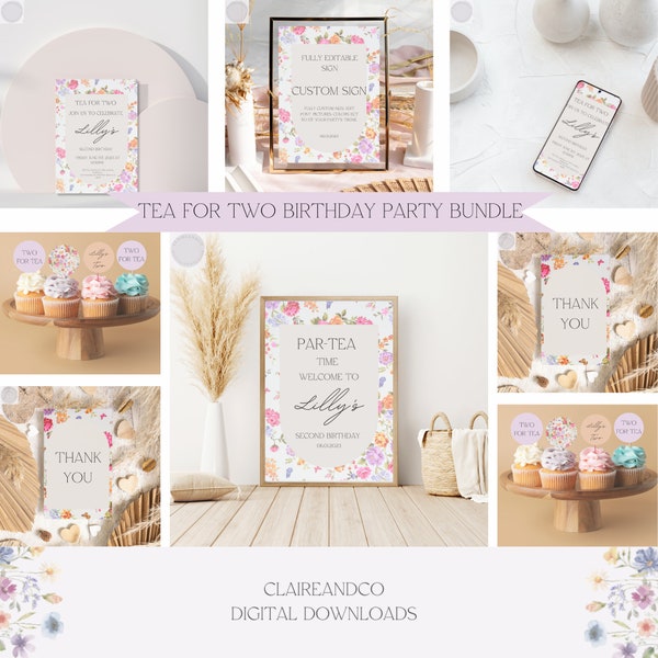 Tea for Two birthday party bundle