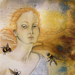 Contemplation of the Bee, 8X10 Inkjet Print